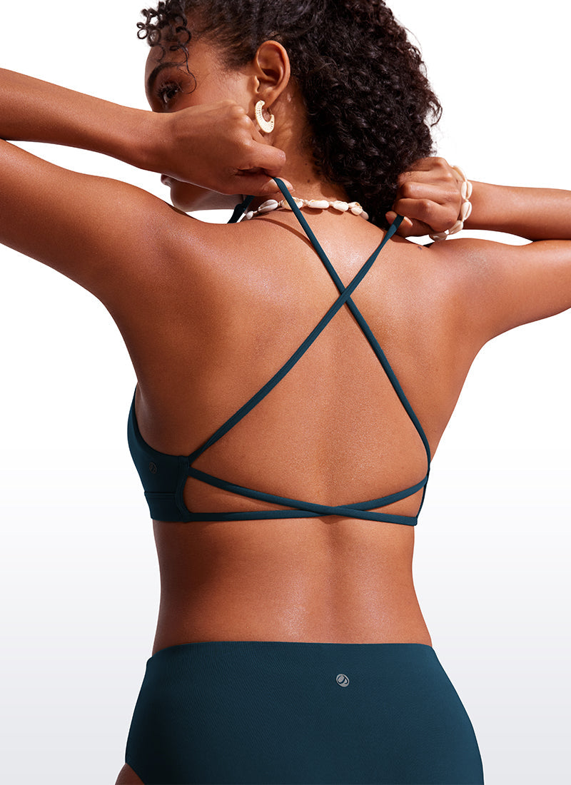 Sunshine Criss Cross Back V Neck Bikini Top