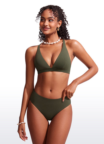 Sunshine Criss Cross Back V Neck Bikini Top