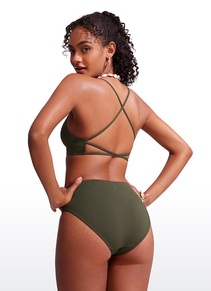 Sunshine Criss Cross Back V Neck Bikini Top