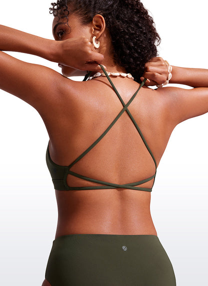 Sunshine Criss Cross Back V Neck Bikini Top