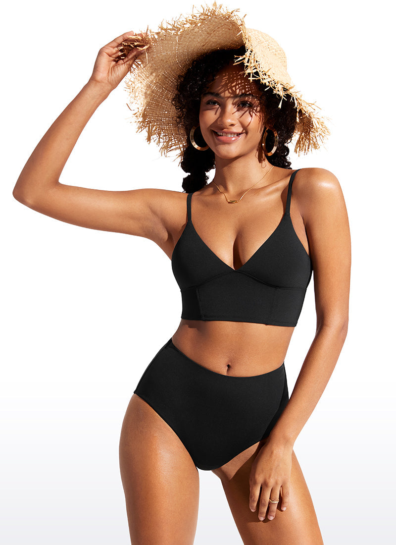 Sunshine Deep V Neck Strappy Bikini Top