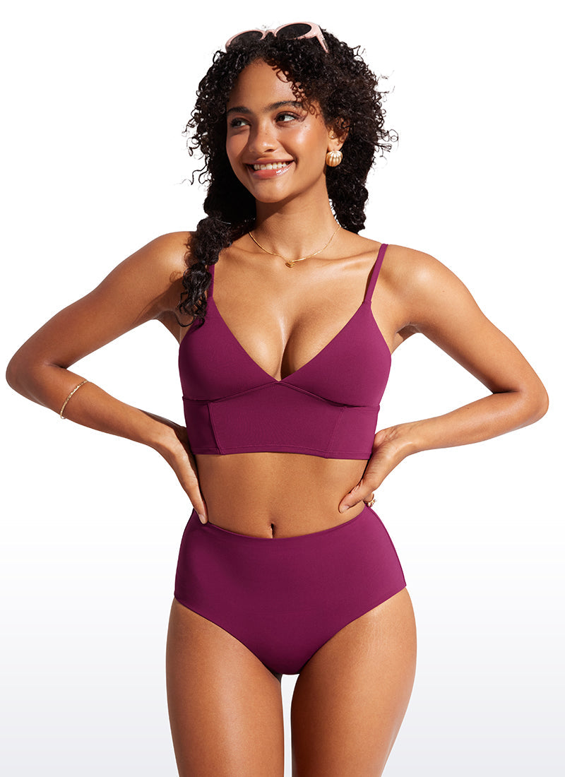 Sunshine Deep V Neck Strappy Bikini Top