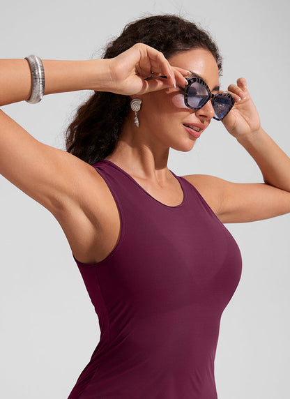 Mesh Midi Sleeveless Swimsuit Coverup with Back Slit