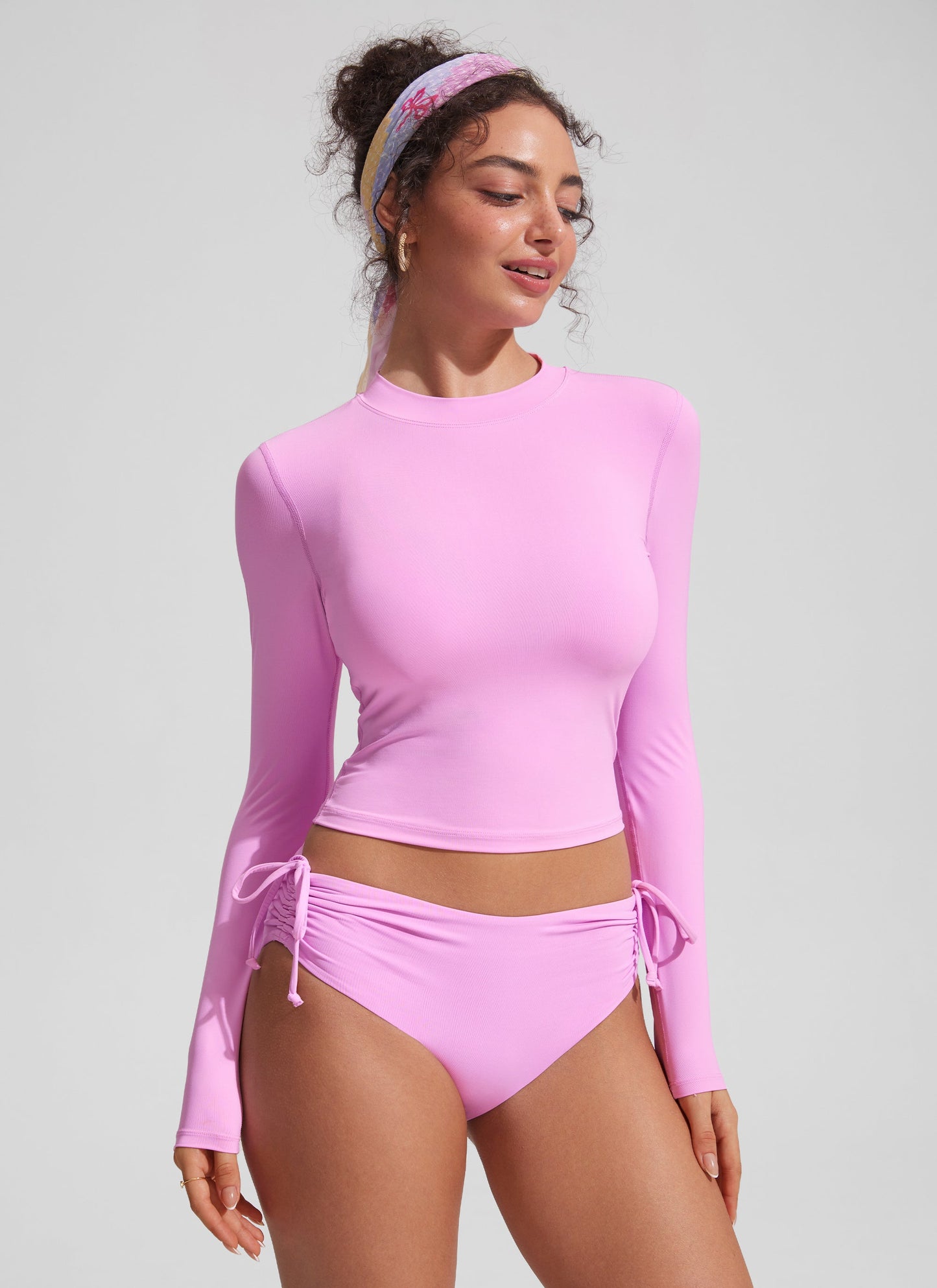 UPF 50+ Cropped Rashguard Swimsuit Top