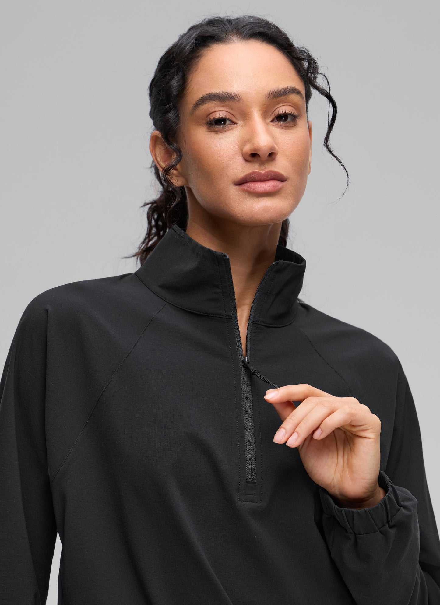 Half Zip Lightweight Pocket Long Sleeve