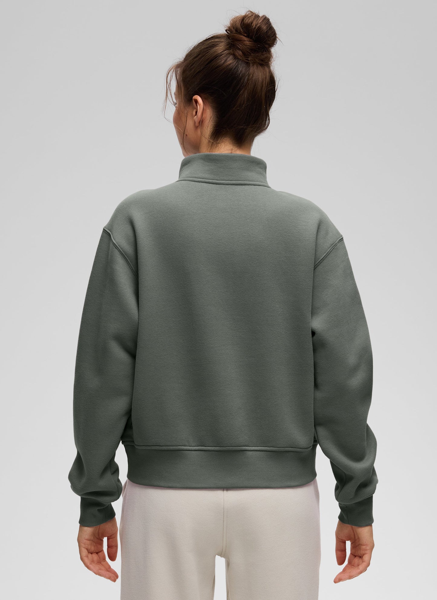 Fleece Lined Half Zip Funnel neck Sweatshirt