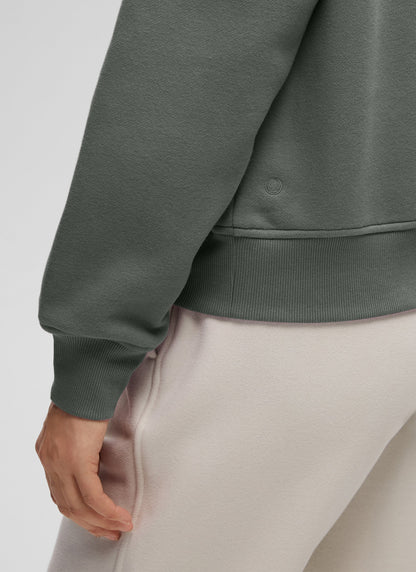 Fleece Lined Half Zip Funnel neck Sweatshirt
