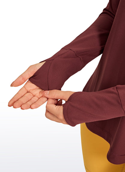 Brushed Feeling Thumbhole Hoodie