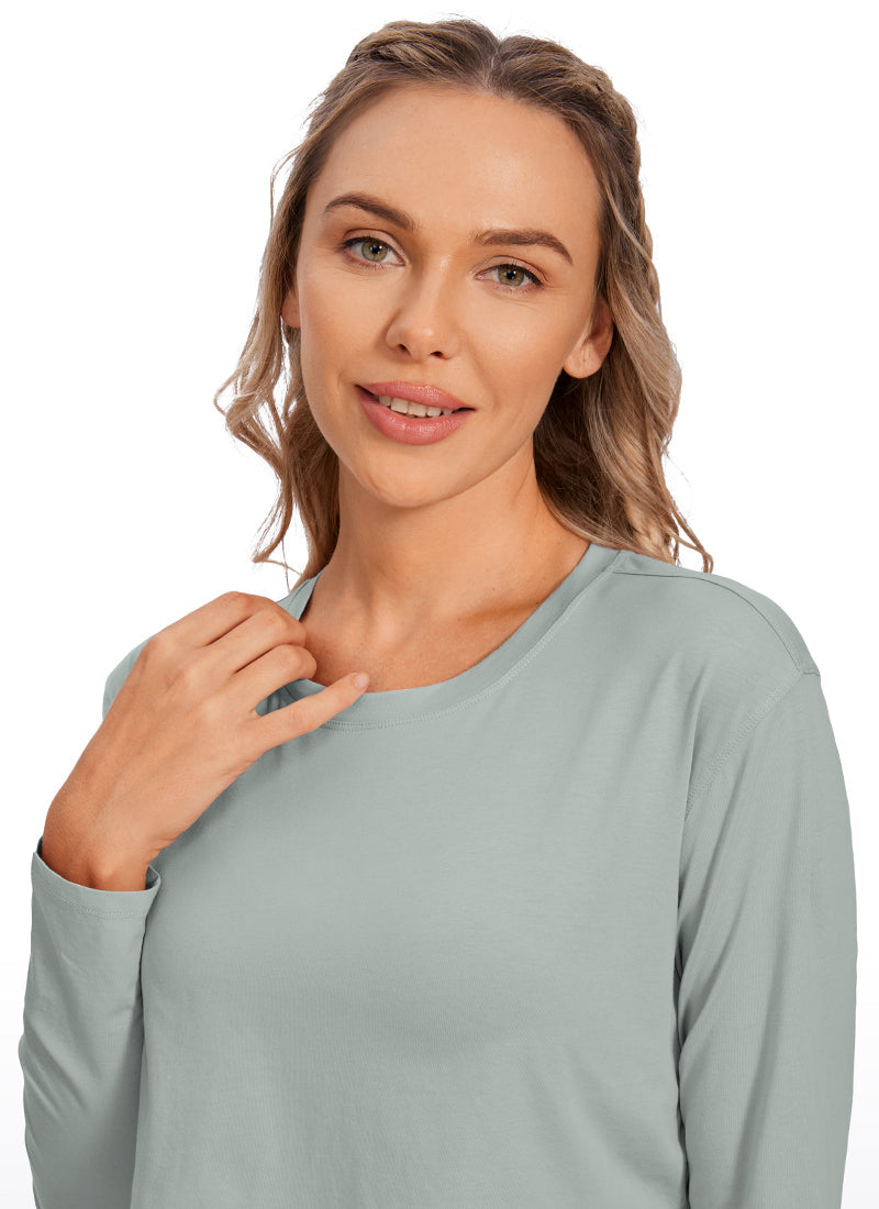 Pima Cotton Cropped Long Sleeve
