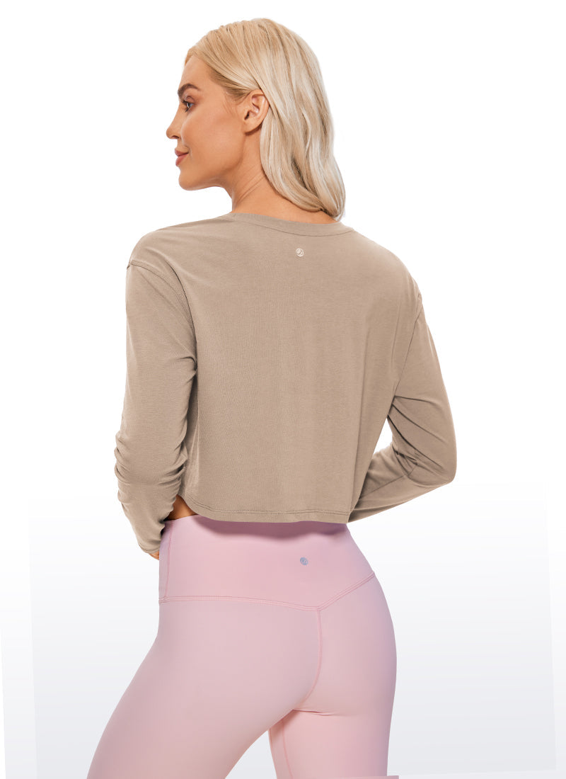 Pima Cotton Cropped Long Sleeve