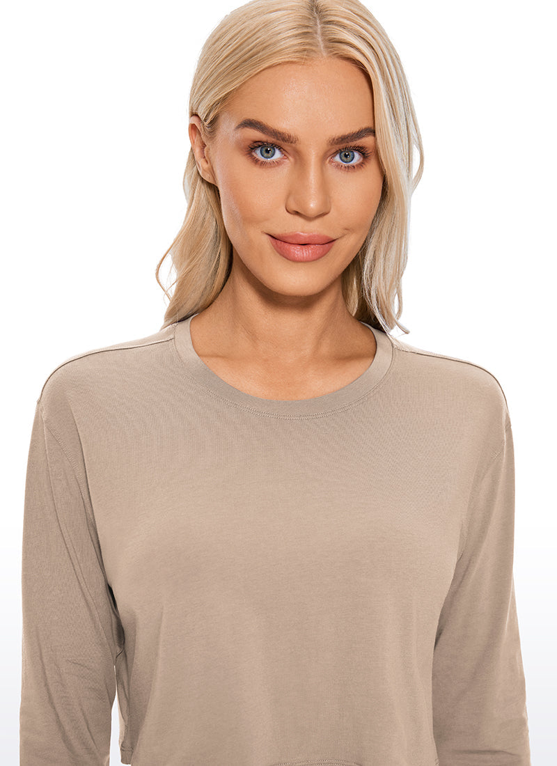 Pima Cotton Cropped Long Sleeve