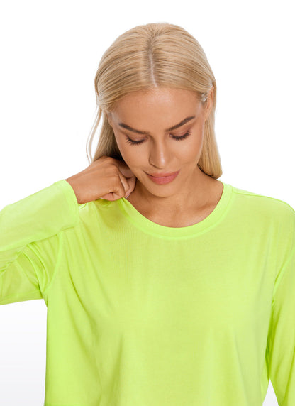 Pima Cotton Cropped Long Sleeve