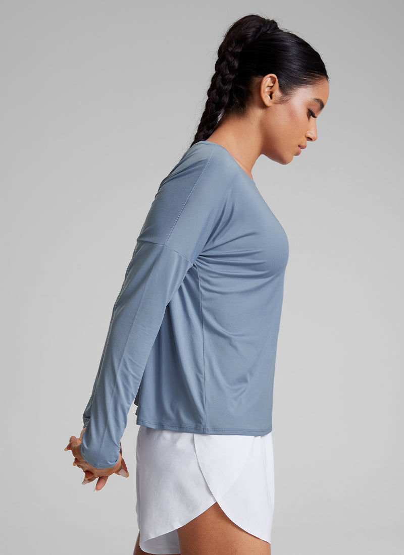 UPF 50+ Lightweight Heather Cropped Long Sleeves