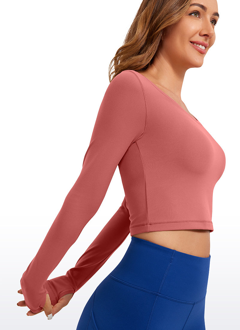 Butterluxe Scoop Neck Cropped Long Sleeve