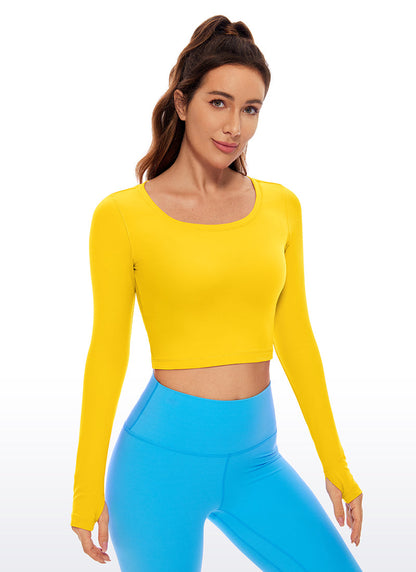 Butterluxe Scoop Neck Cropped Long Sleeve