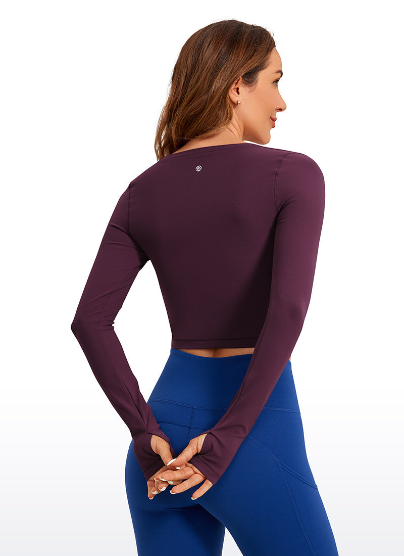 Butterluxe Scoop Neck Cropped Long Sleeve
