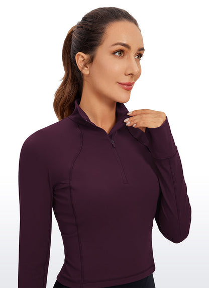 Butterluxe Half Zip Cropped Long Sleeve