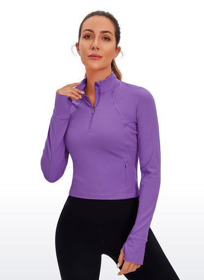 Butterluxe Half Zip Cropped Long Sleeve