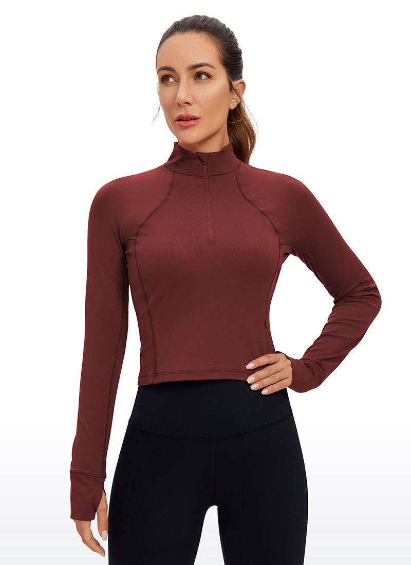 Butterluxe Half Zip Cropped Long Sleeve