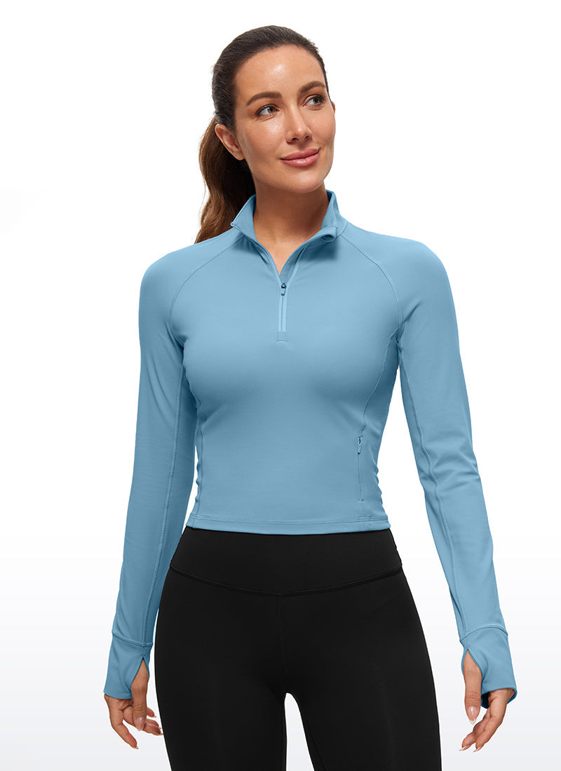 Butterluxe Half Zip Cropped Long Sleeve