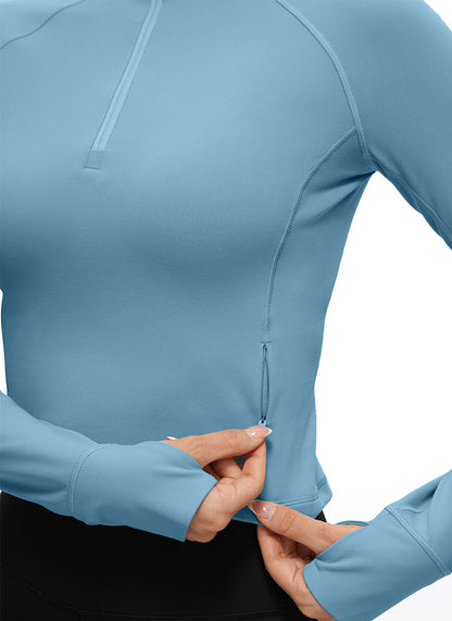 Butterluxe Half Zip Cropped Long Sleeve