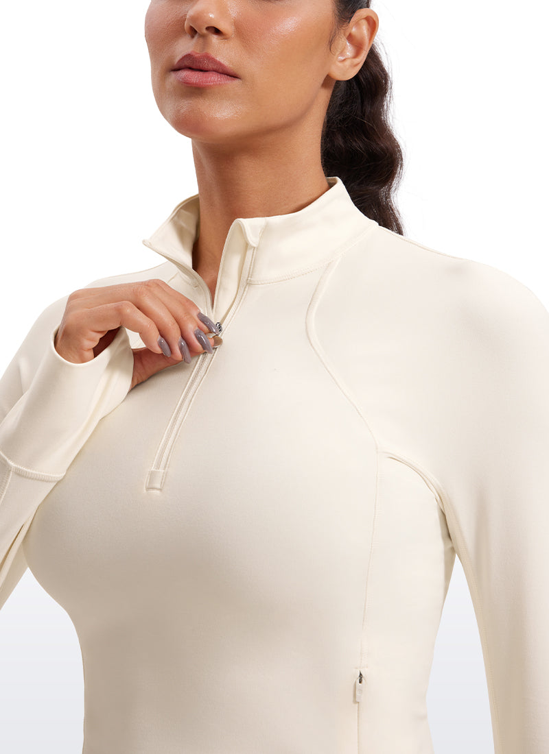 Butterluxe Half Zip Cropped Long Sleeve