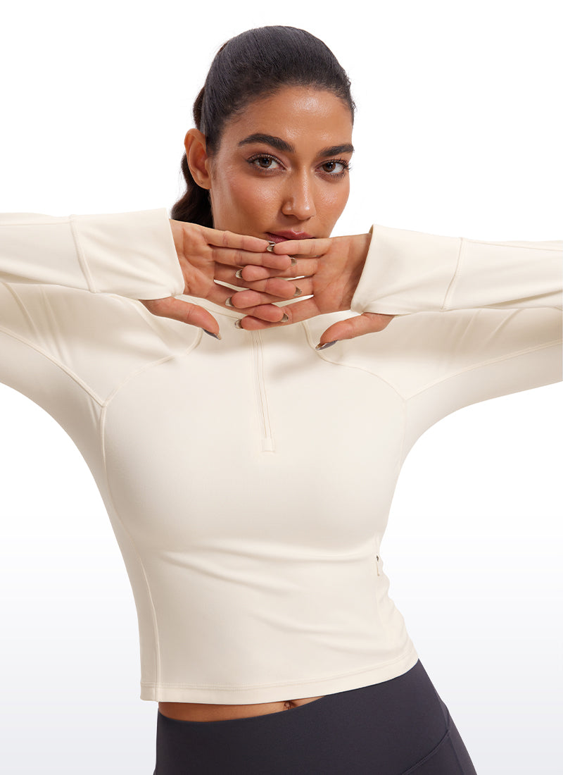 Butterluxe Half Zip Cropped Long Sleeve