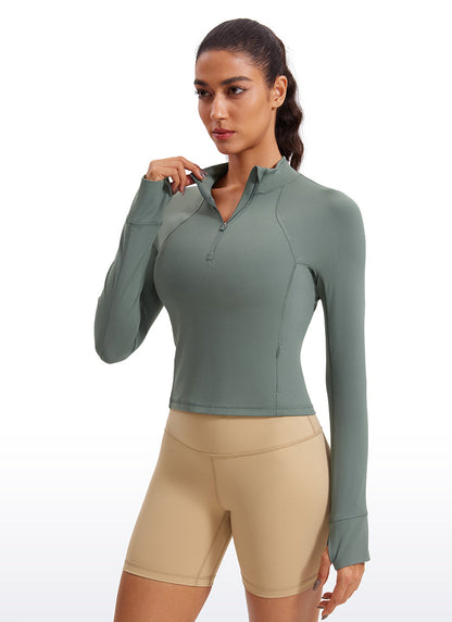Butterluxe Half Zip Cropped Long Sleeve