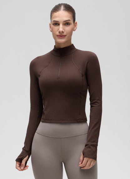 Butterluxe Half Zip Cropped Long Sleeve