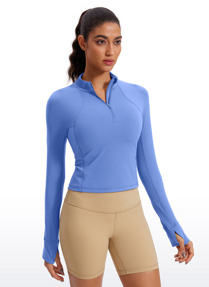 Butterluxe Half Zip Cropped Long Sleeve