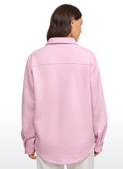 Fleece Lined Oversized Button Down Jacket