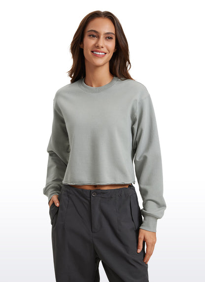 Amenity Double Raw Hem Sweatshirt
