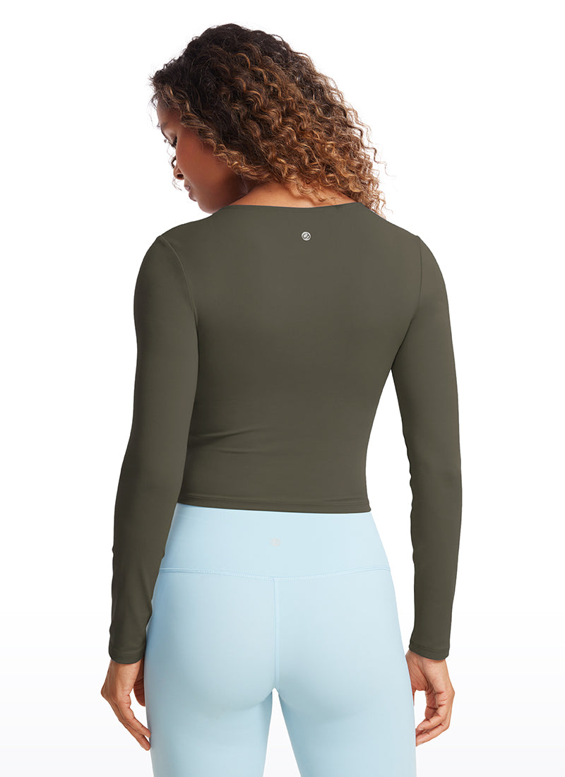 Butterluxe Front Seam Cropped Long Sleeve