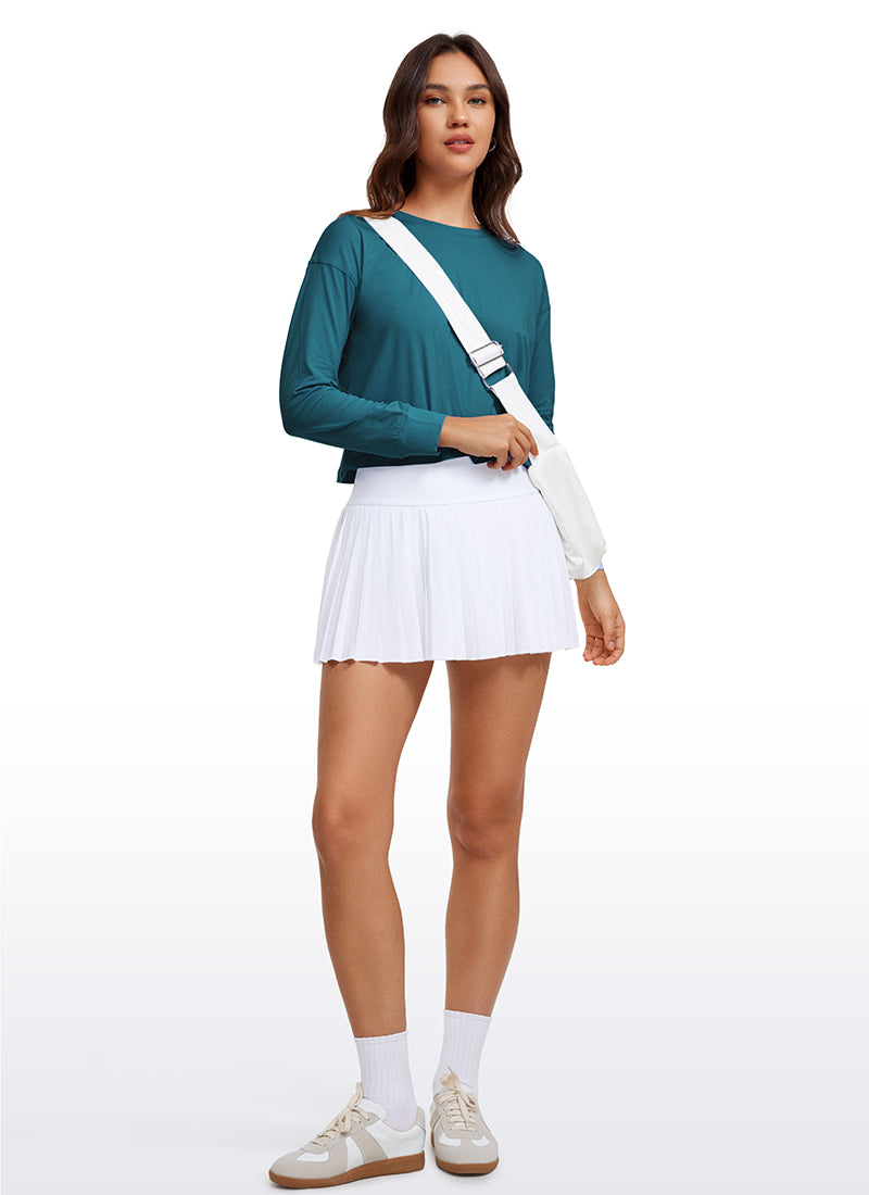 Pima Cotton Cropped Loose Fit Long Sleeve