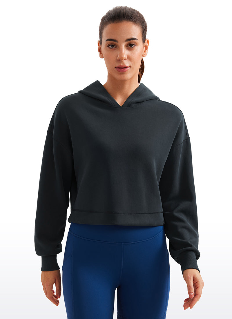 SoftAura Cropped Pullover Hoodie