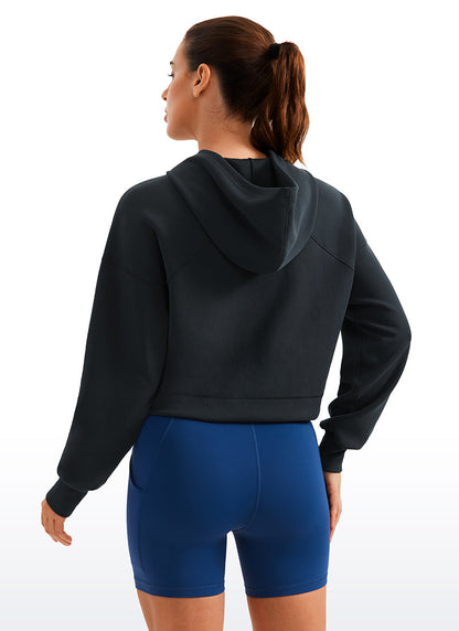 SoftAura Cropped Pullover Hoodie