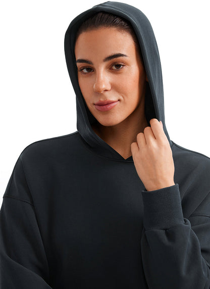 SoftAura Cropped Pullover Hoodie