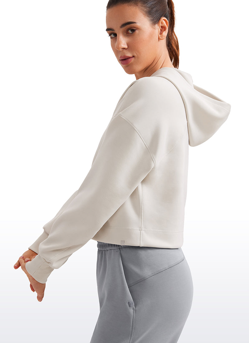 SoftAura Cropped Pullover Hoodie