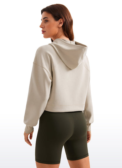 SoftAura Cropped Pullover Hoodie
