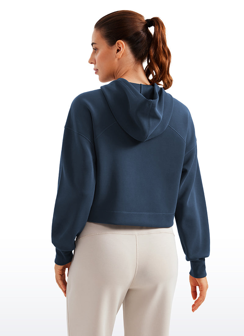 SoftAura Cropped Pullover Hoodie