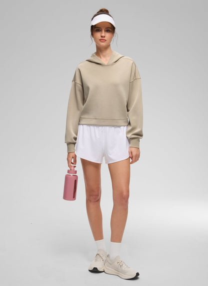 SoftAura Cropped Pullover Hoodie