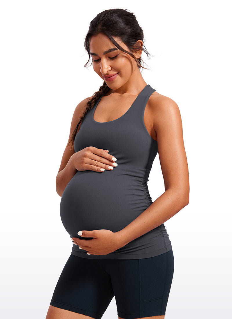 Butterluxe Maternity Built in Bra Ruched Tank