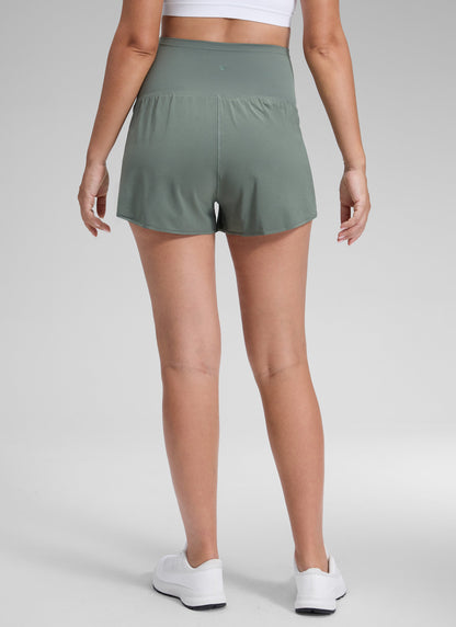 Feather-Fit Soft 2 in 1 Maternity Short 3''