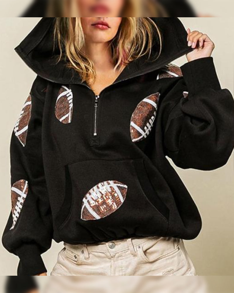 Rugby Sequin Hoodie