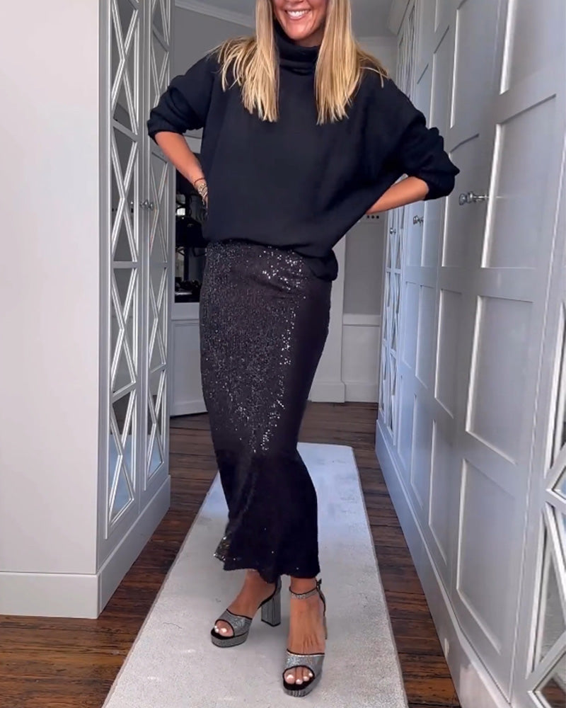 Solid color simple skirt