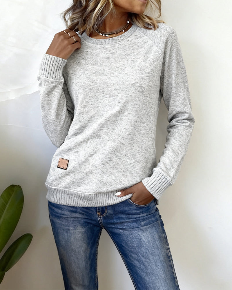 Round Neck Fashionable Casual Sweatshirt