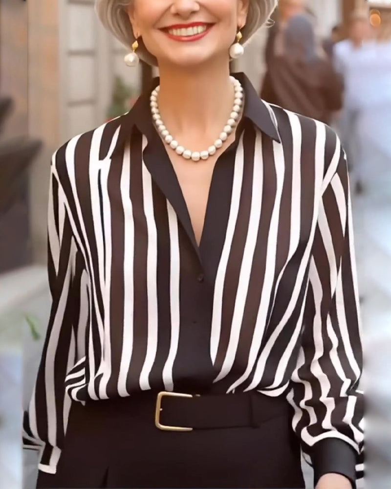 Striped Collared Blouse