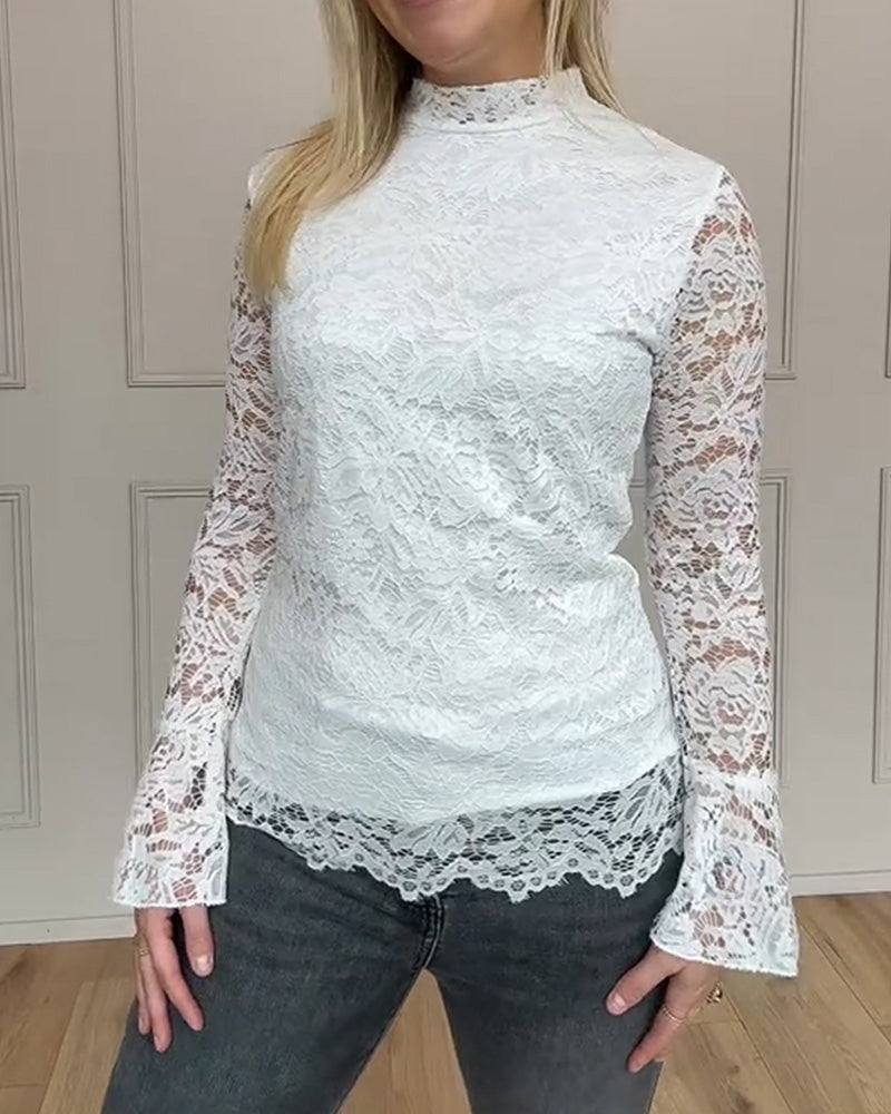 Bell-Sleeve Lace Top
