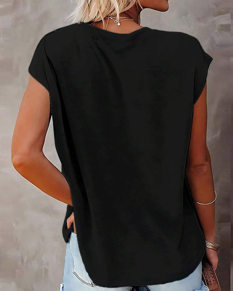 Round Neck Gradient Contrast T-Shirt