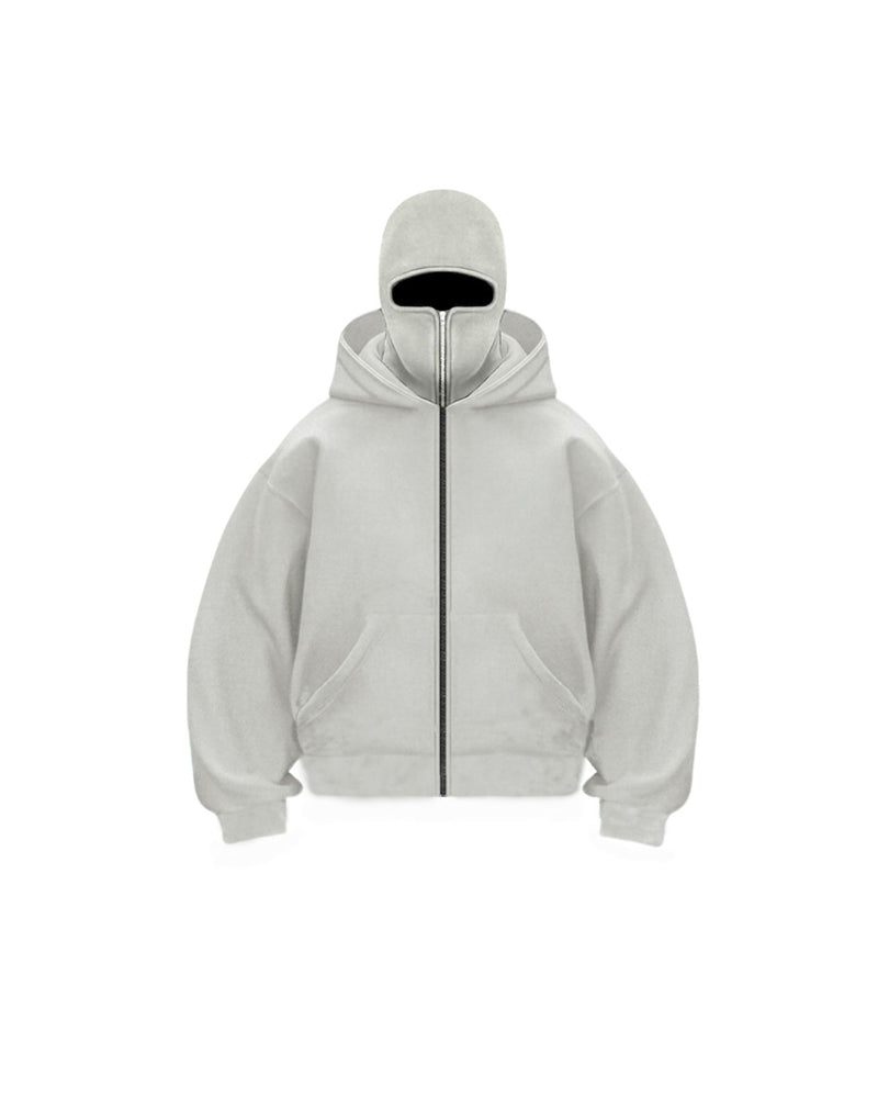 Unisex Double Hood Zip-Up Sweatshirt Coat